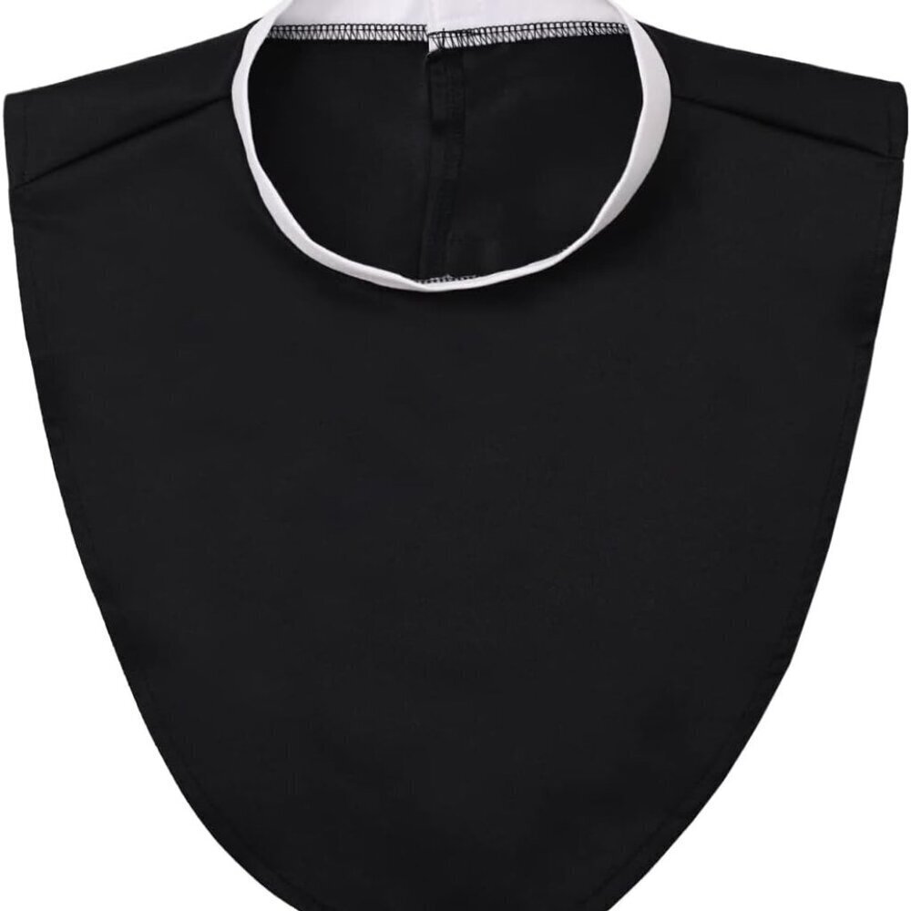 Clergy Shirt Neck Collar Black Unisex Priest Costume Accessory Velcro
